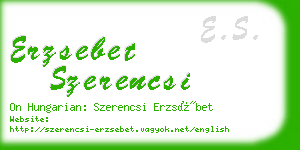 erzsebet szerencsi business card